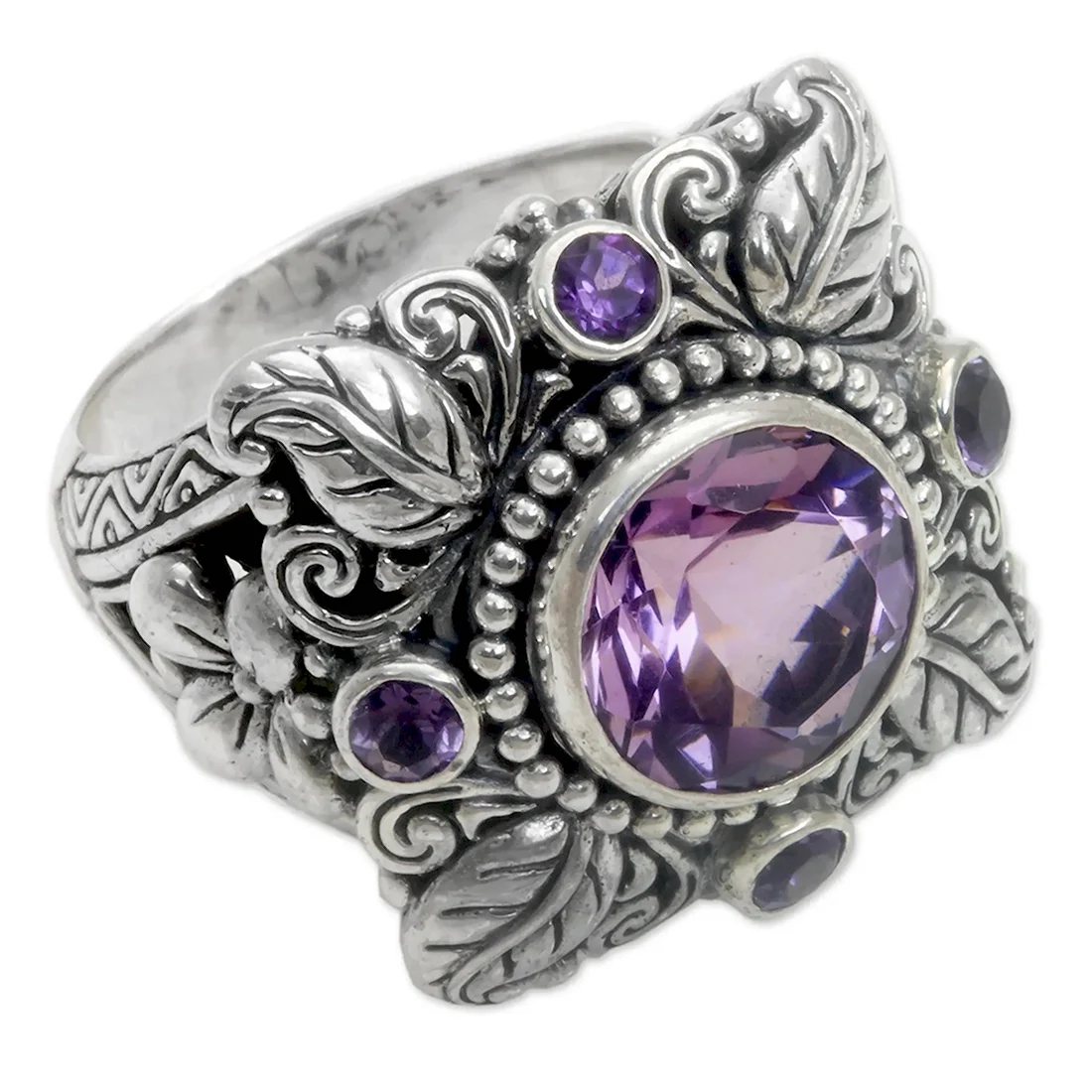 48т4 925 кольцо с фиолетовым камнем