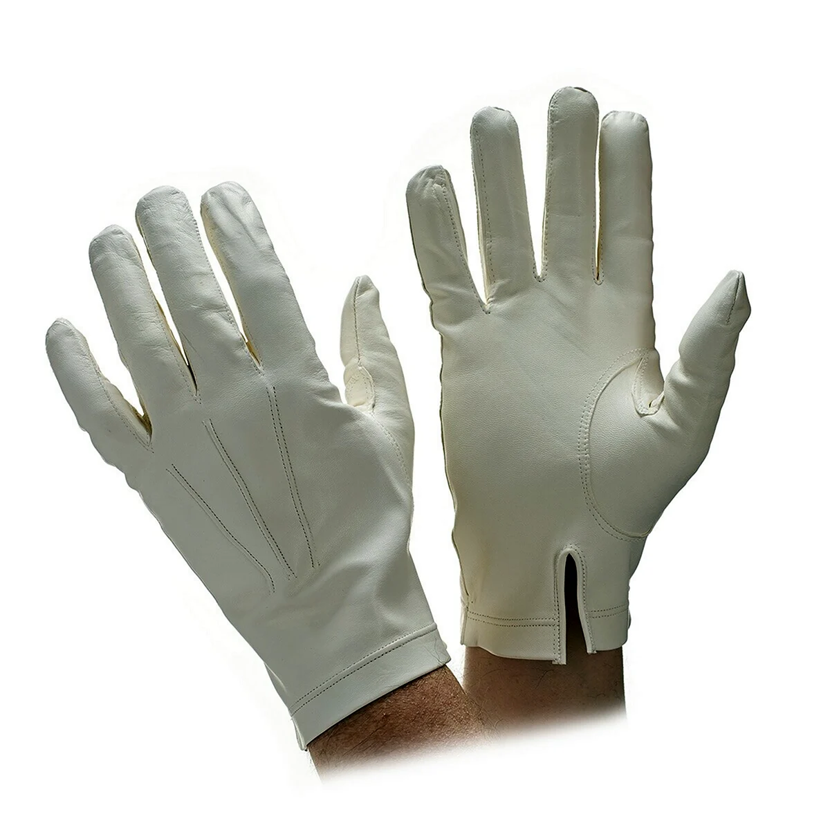 Белые кожаные перчатки мужские