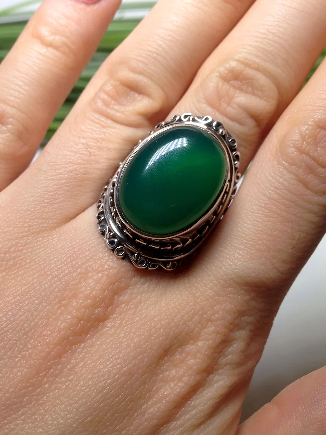 Бриант кольцо с зелёным кварцем