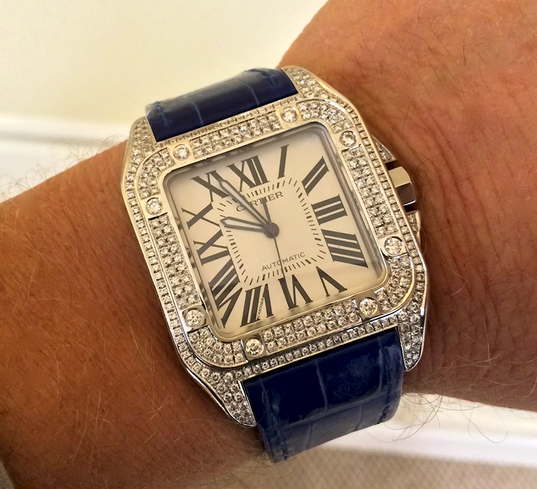Часы Cartier Santos 100 с бриллиантами