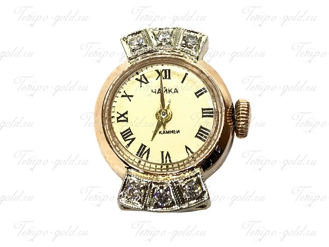 Часы Чайка золото с бриллиантами 585