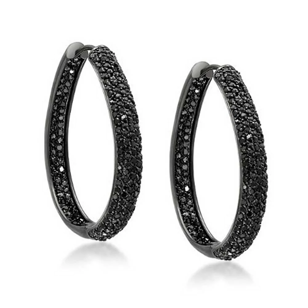 Черные сережки кольца