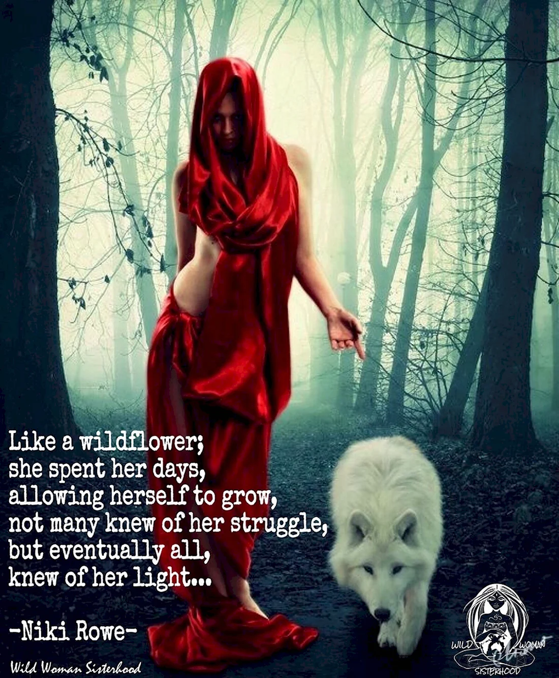 Девушка в Красном платье с волком