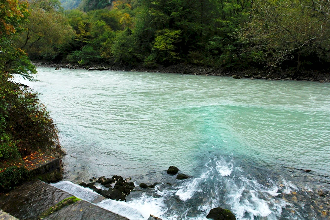 Горная речка Бзыбь Абхазии