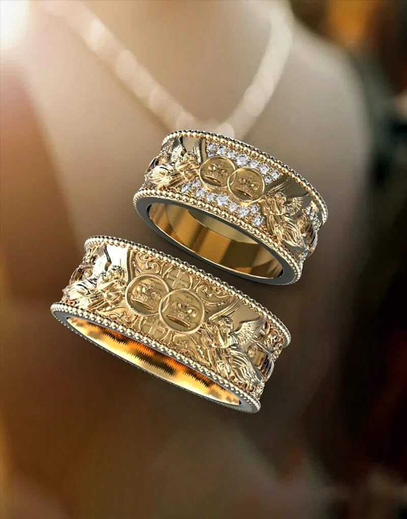 Кольца венчальные православные золото 585