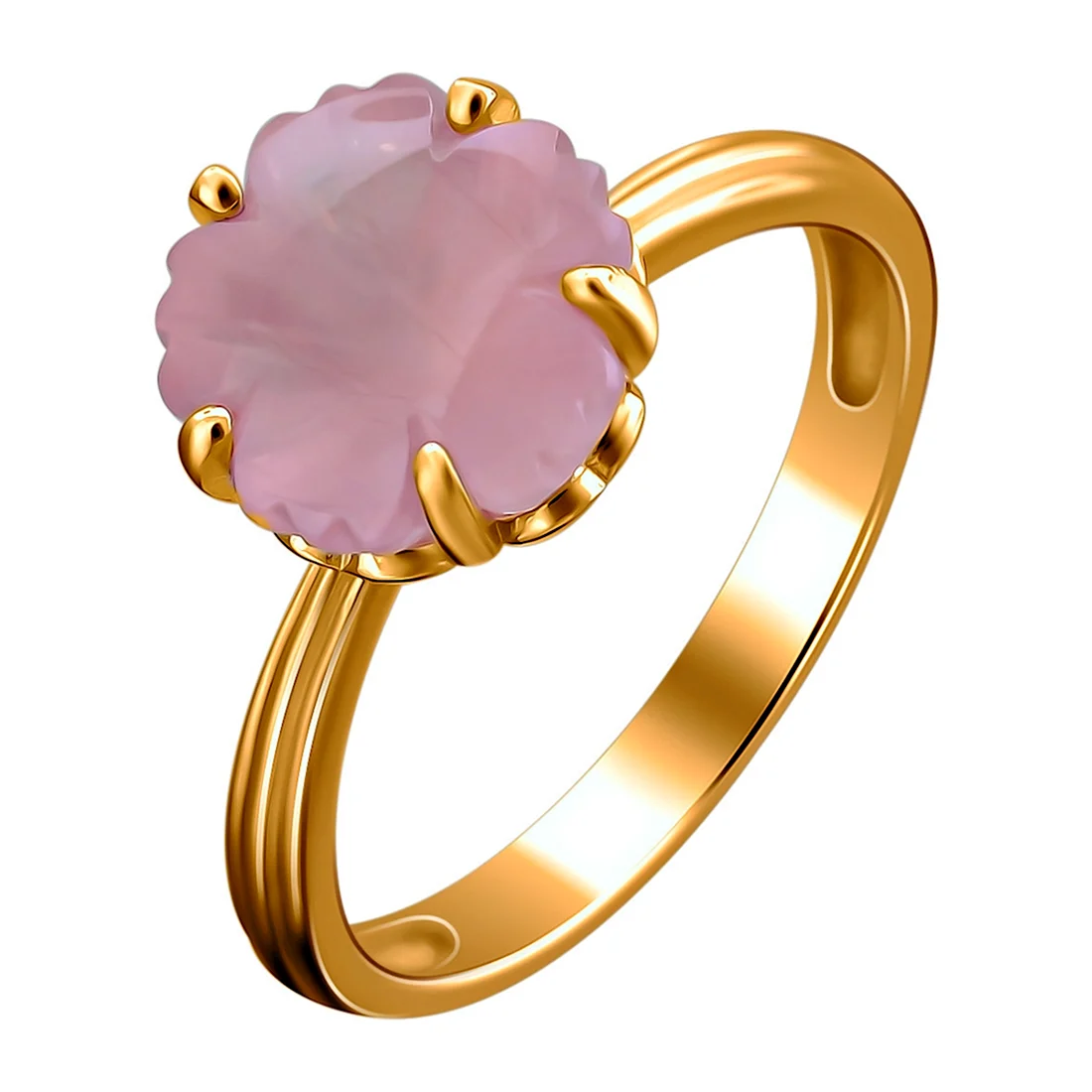 Кольцо Эстет с розовым кварцем