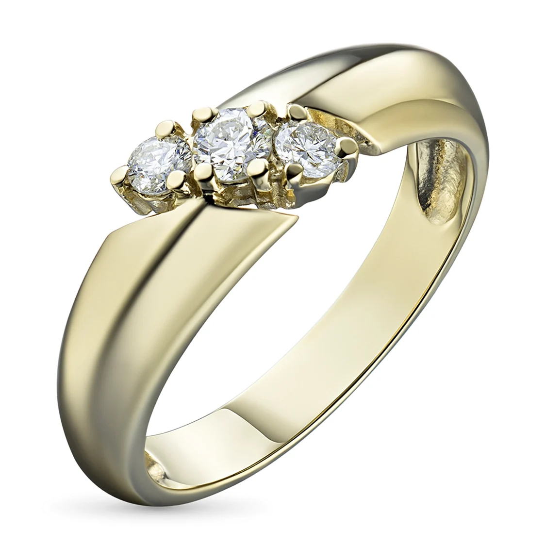 Кольцо из белого золота с 3 бриллиантами2134107