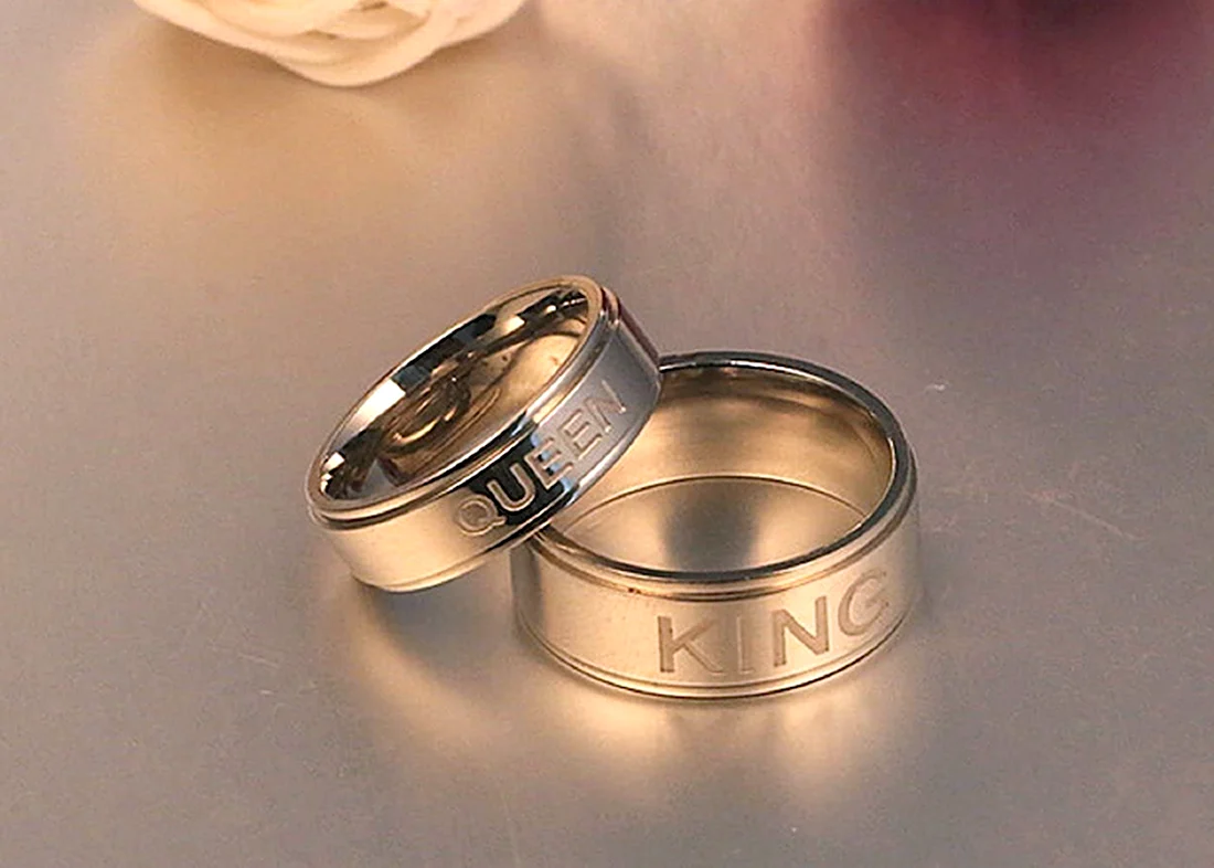 Кольцо обручалка серебро King Queen