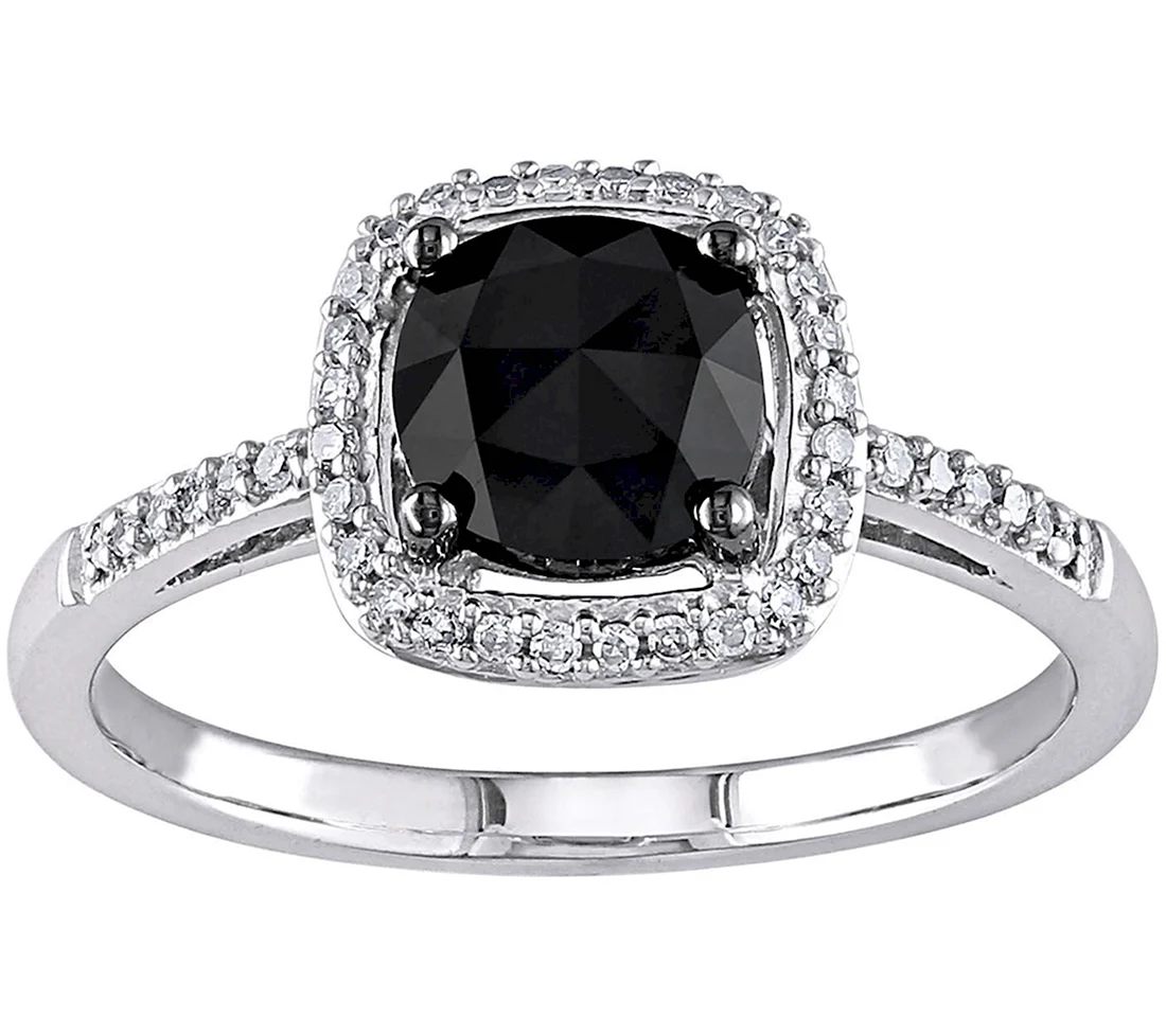 Кольцо с черным бриллиантом из белого золота Кэрри Брэдшоу