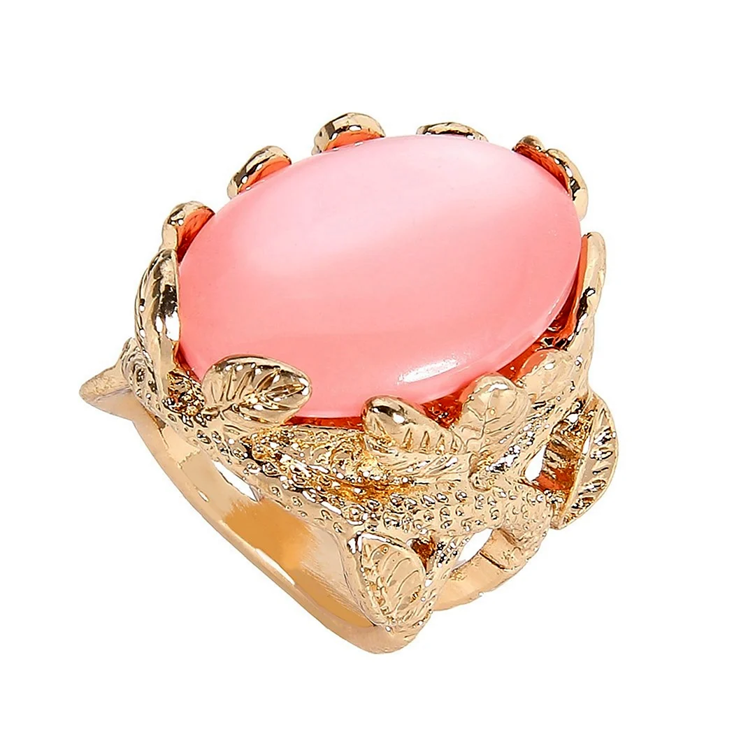 Кольцо с розовым камнем