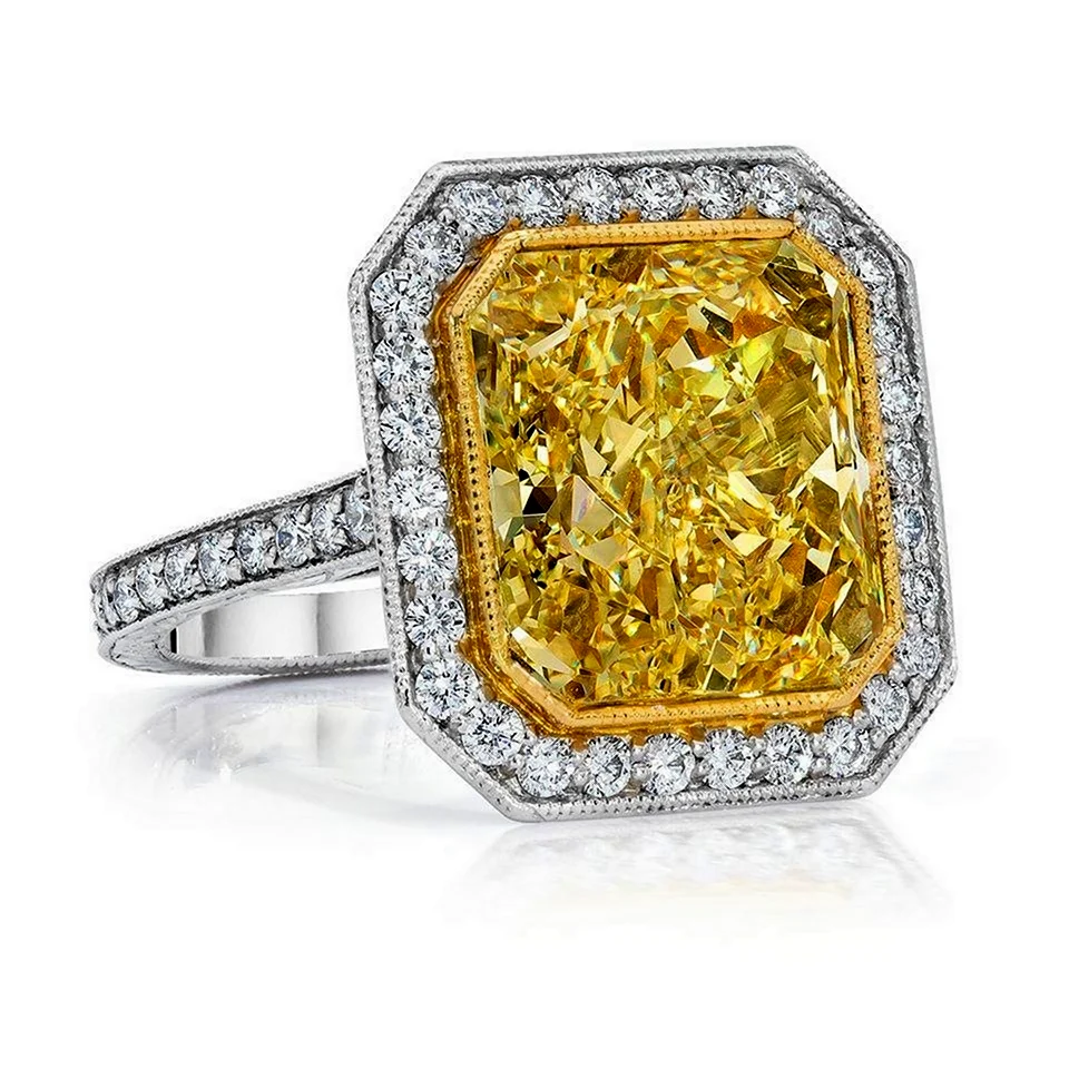 Кольцо с желтым бриллиантом 1 карат