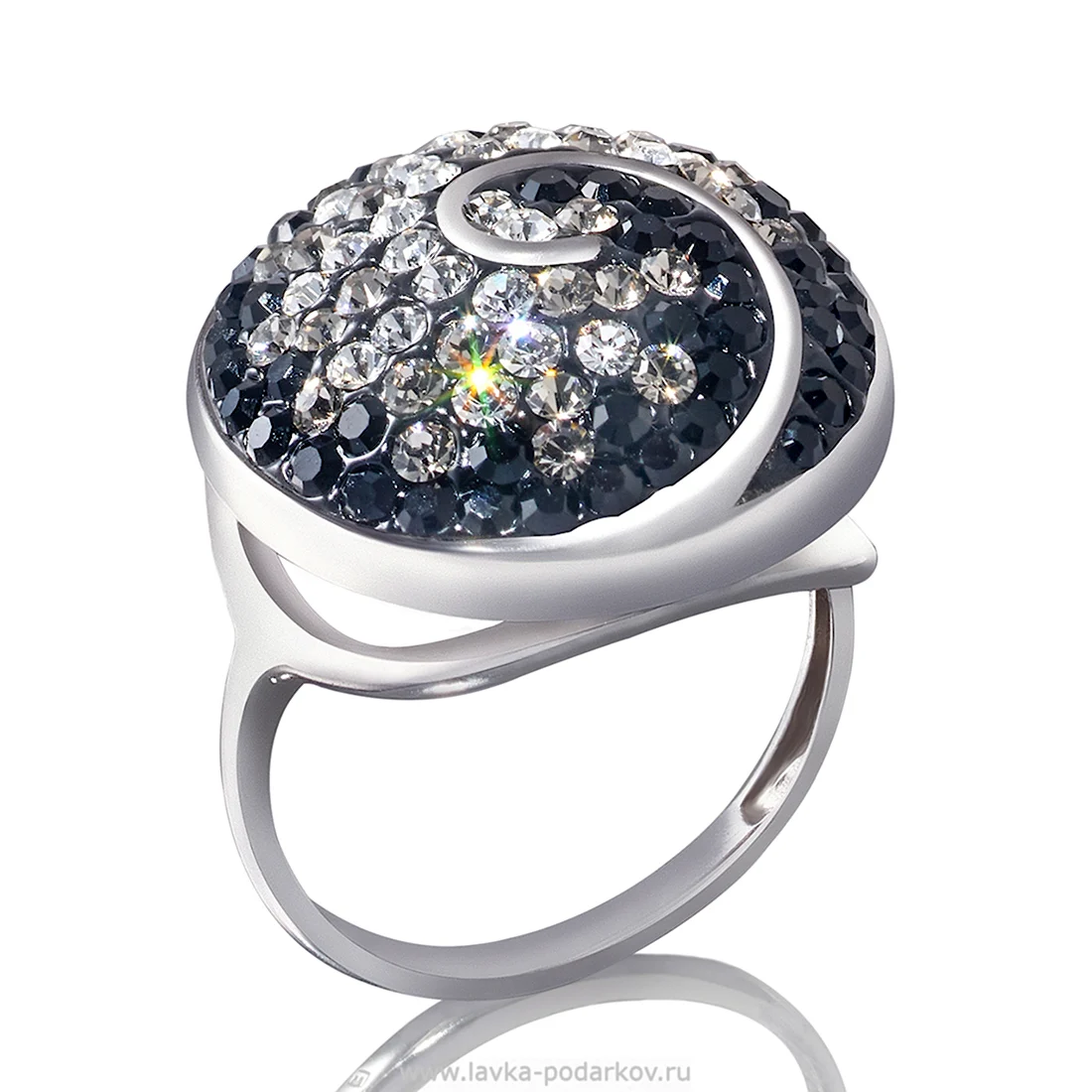 Кольцо серебро с кристаллом Сваровски