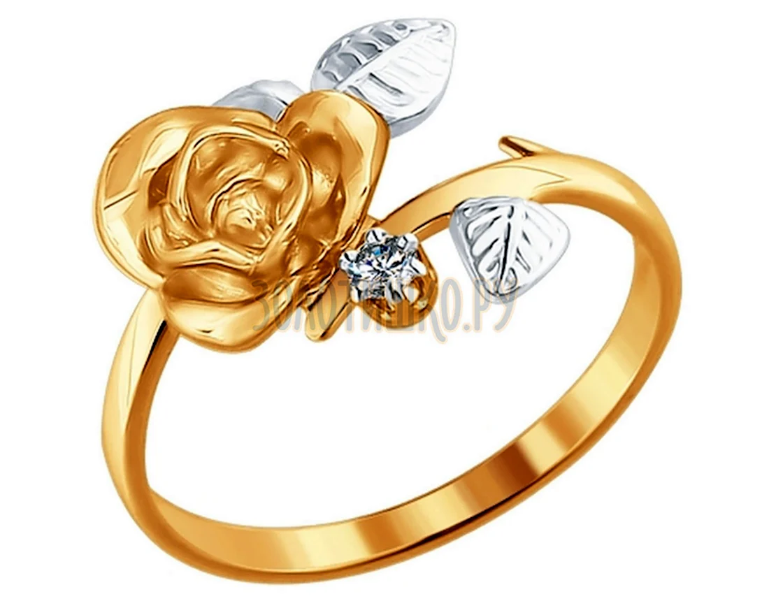 Кольцо золотое Соколов роза