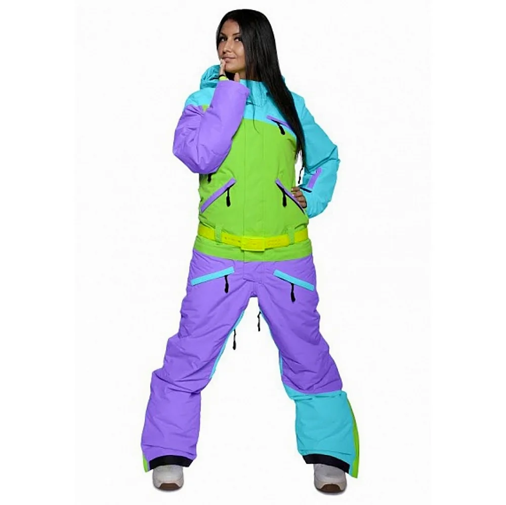 Комбинезон женский для сноуборда cool Zone Womens Suit 1617 бирюзалаймфиолет