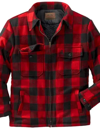 Levis Sherpa Jacket Red Plaid