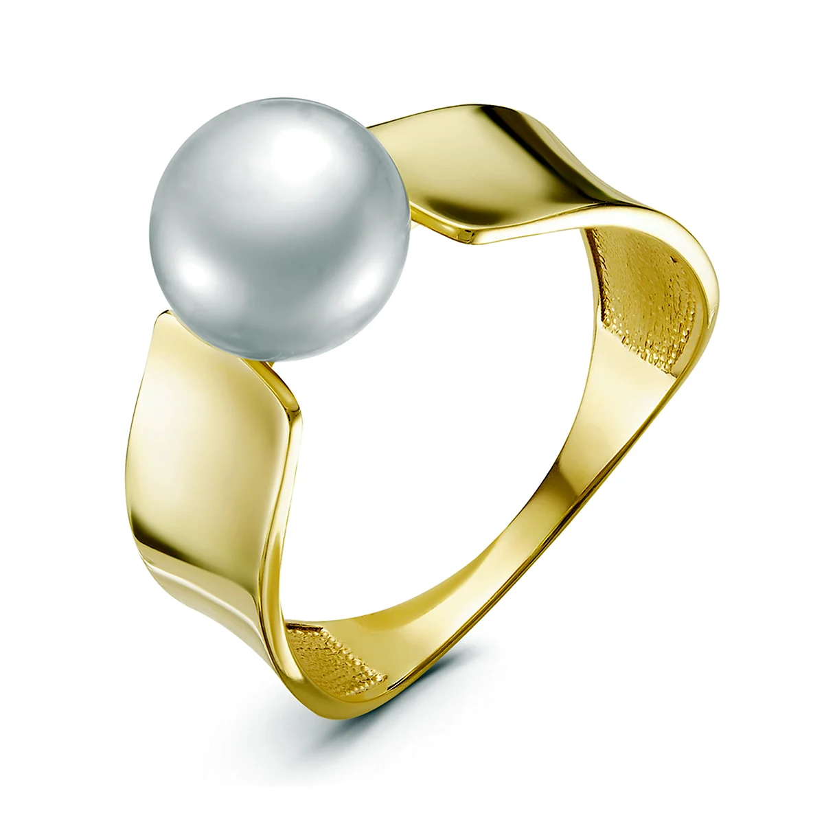 Лимонное золото 585 кольцо с жемчугом