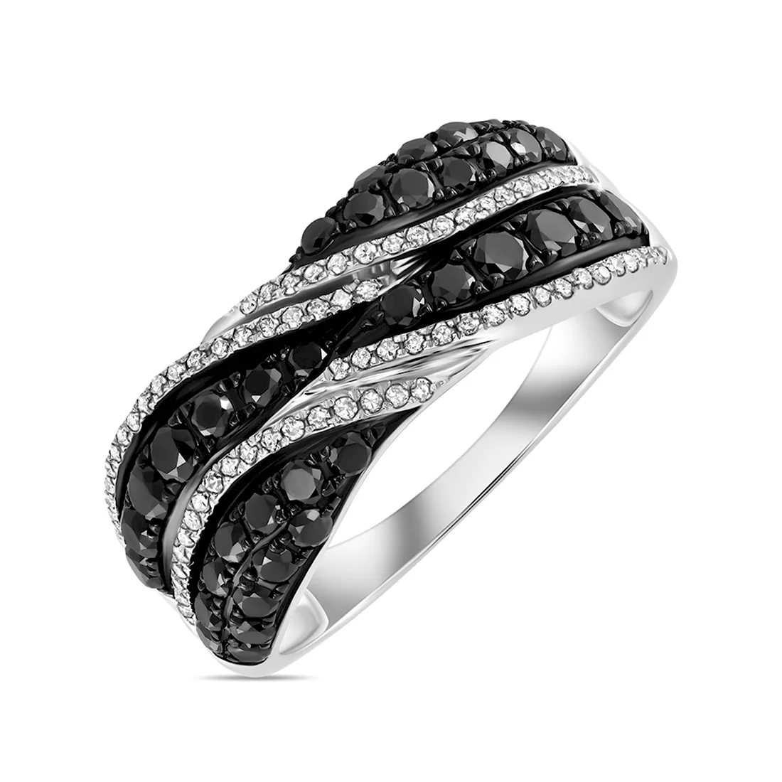МЮЗ кольцо черные бриллианты