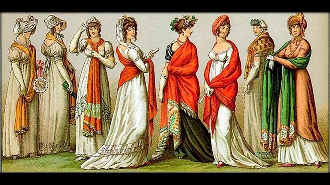 Мода в стиле Ампир 19 век Франция