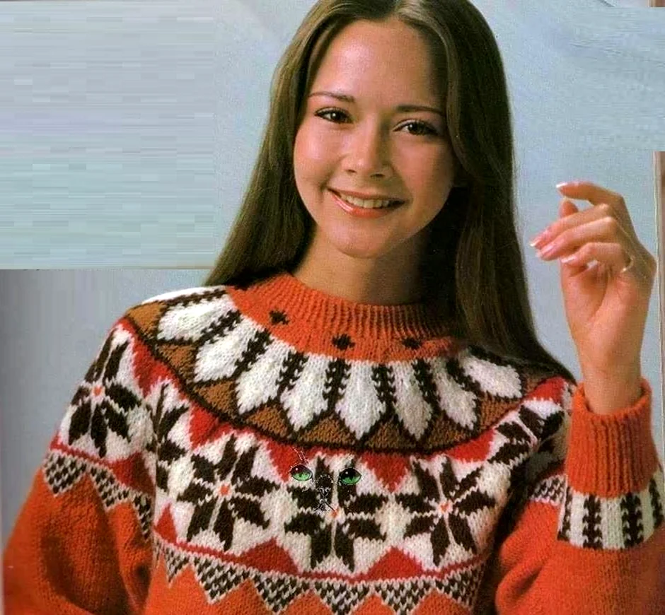 Норвежский свитер с круглой кокеткой