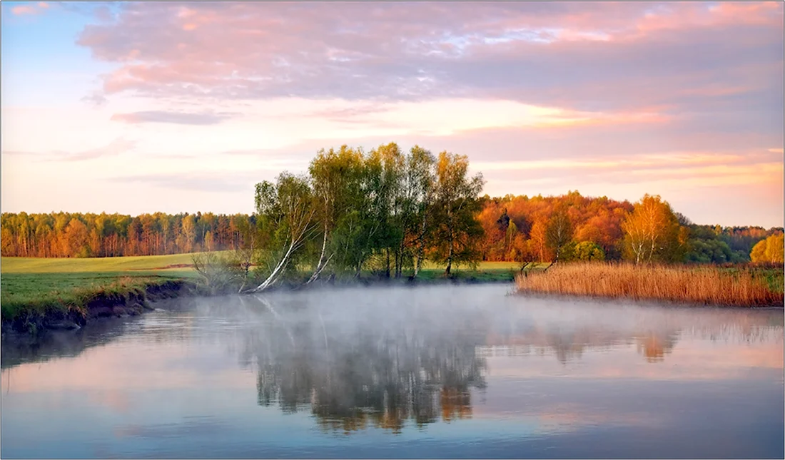 Осень река Беларусь