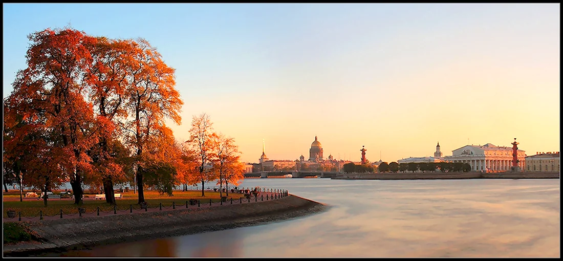 Осенний Санкт Петербург стрелка Васильевского острова