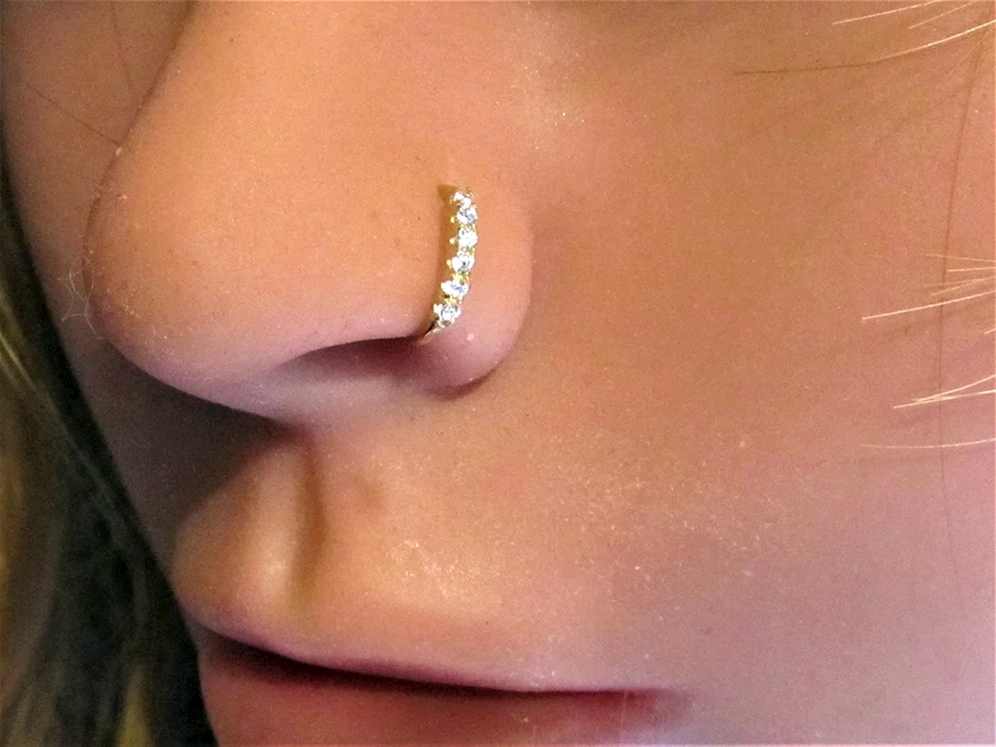 Пирсинг носа кольцо
