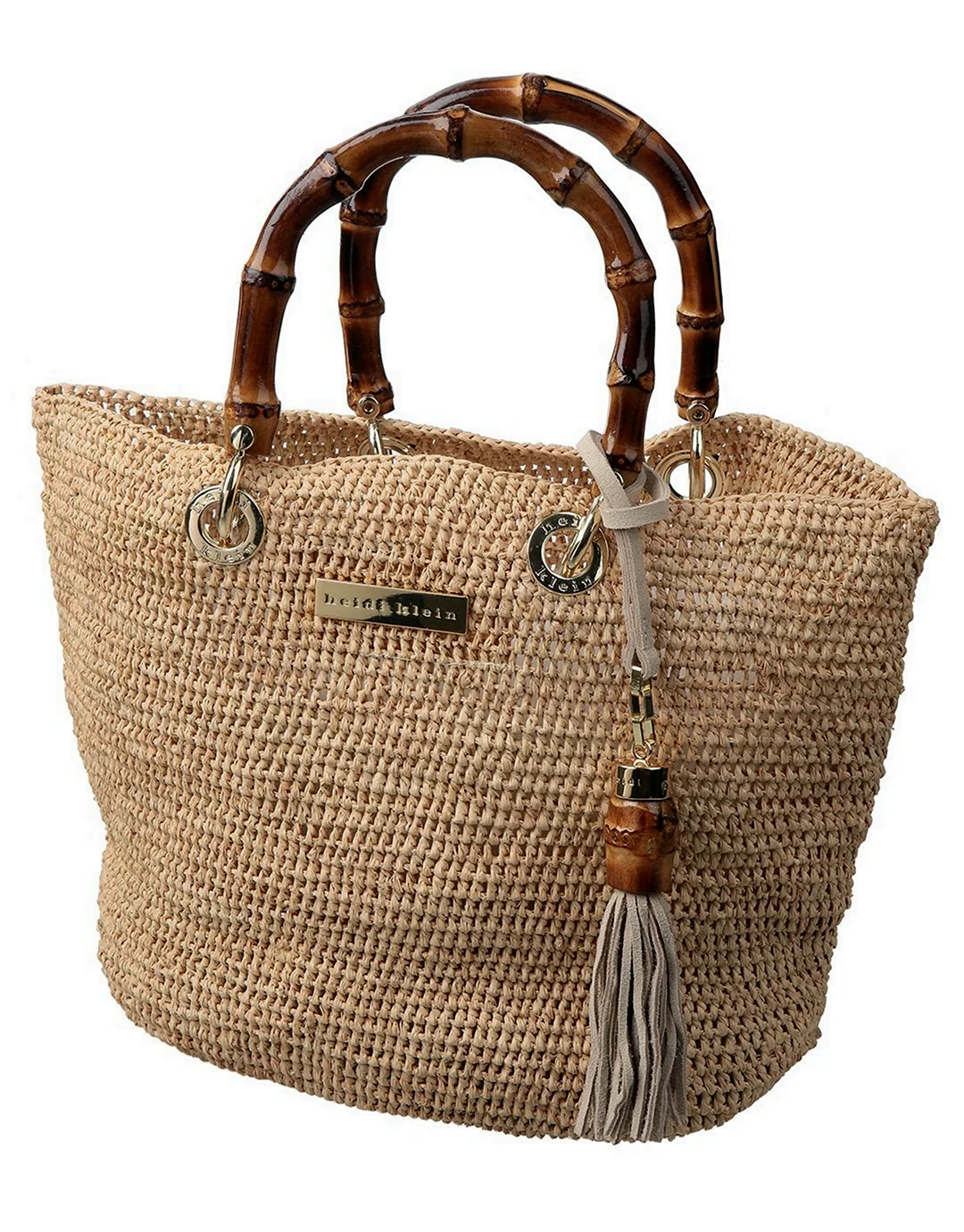 Плетеная сумка с деревянными ручками