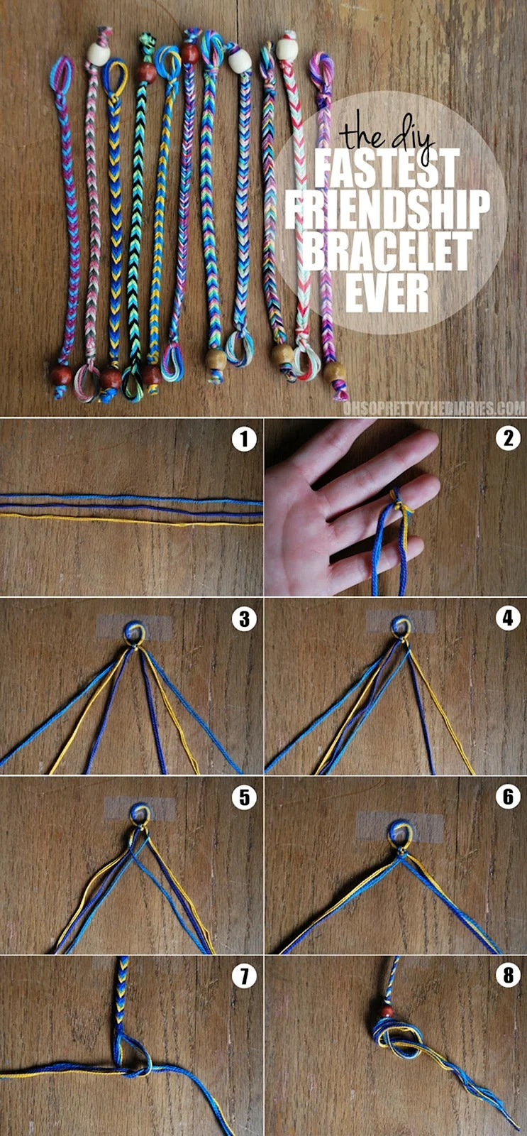 Плетеные браслеты из ниток