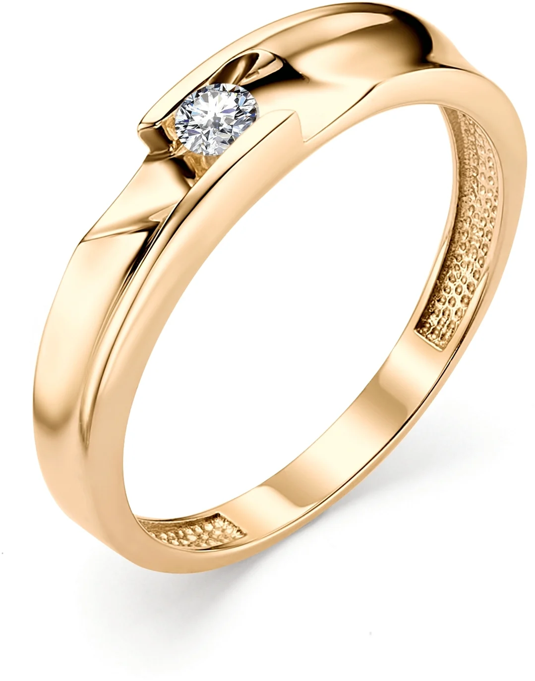 Помолвочное кольцо красное золото