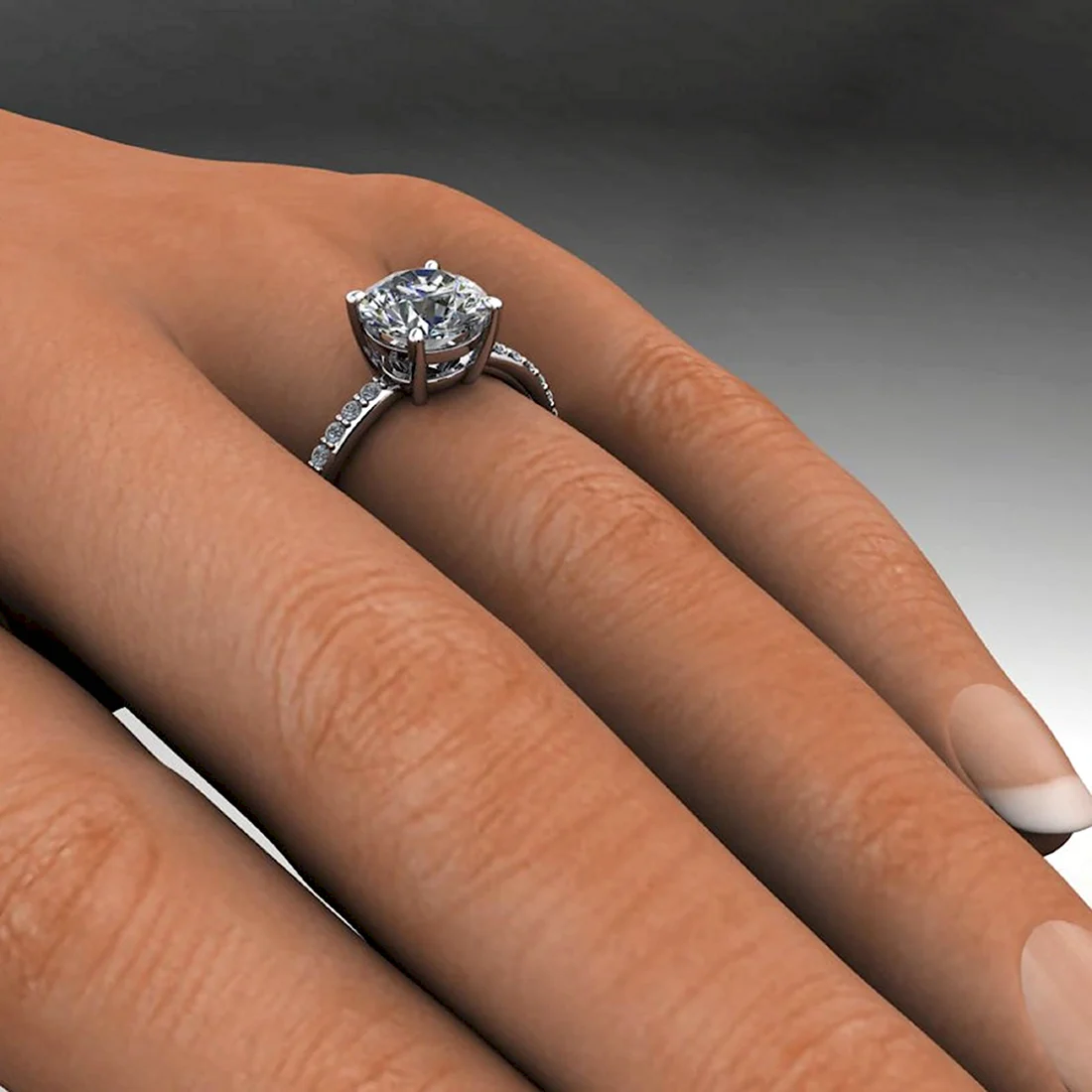 Помолвочное кольцо с бриллиантом 2 карата
