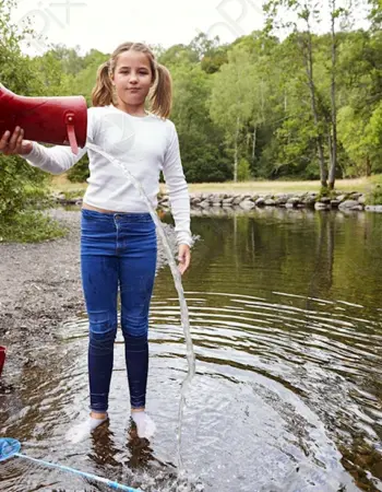 Резиновые сапоги в воде