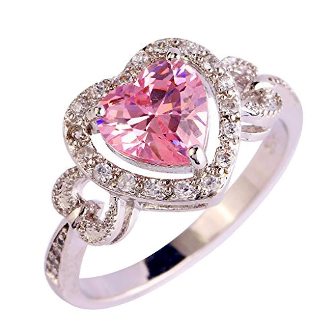 Санлайт кольца серебро с розовым камнем