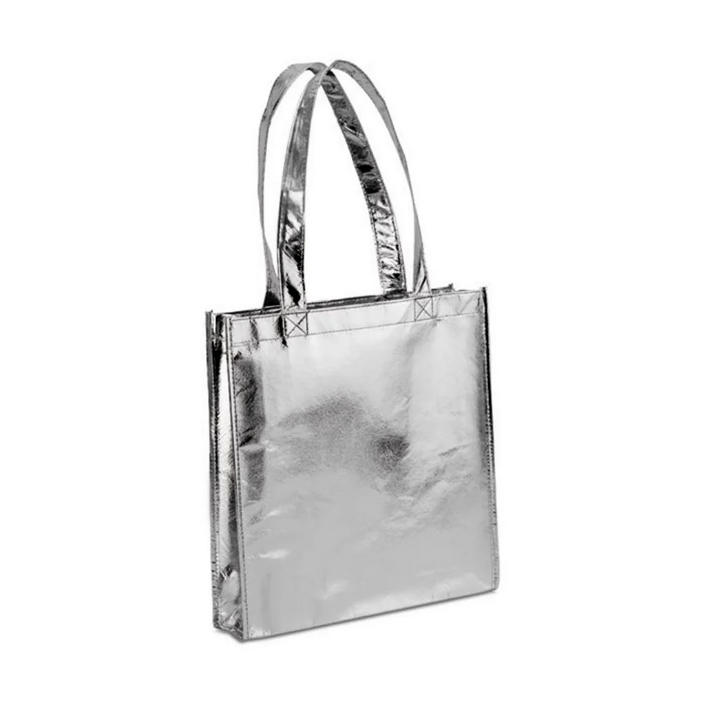 Серебряная сумка шоппер