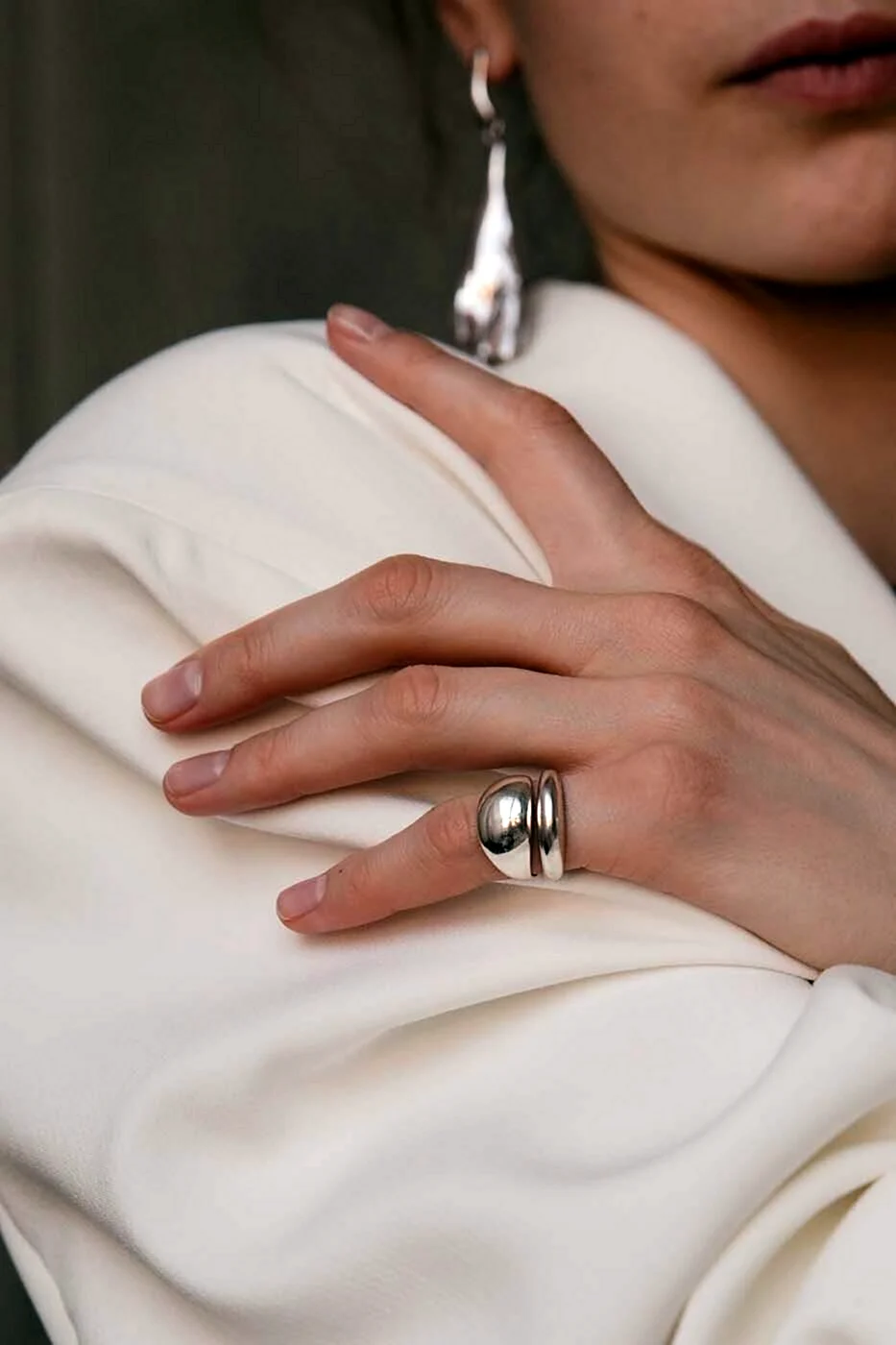 Серебряное кольцо на мизинец женское