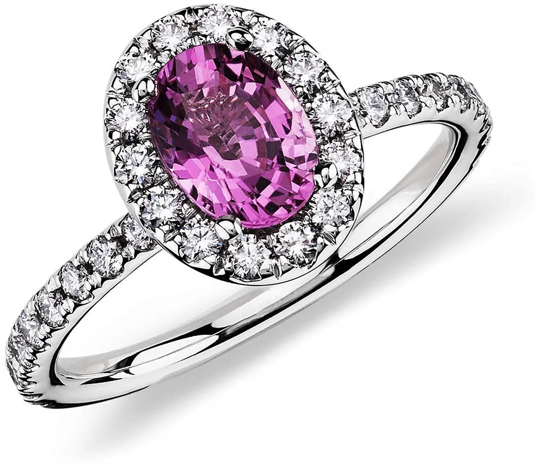 Серебряное кольцо с розовым сапфиром
