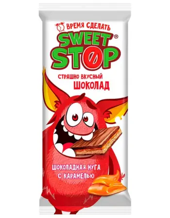 Шоколад Sweet stop шоколадная нуга и карамель 90 г