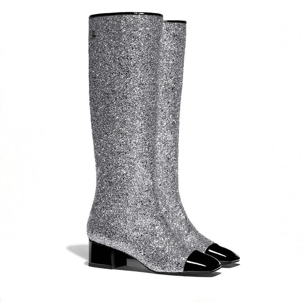 Silver Boots Chanel