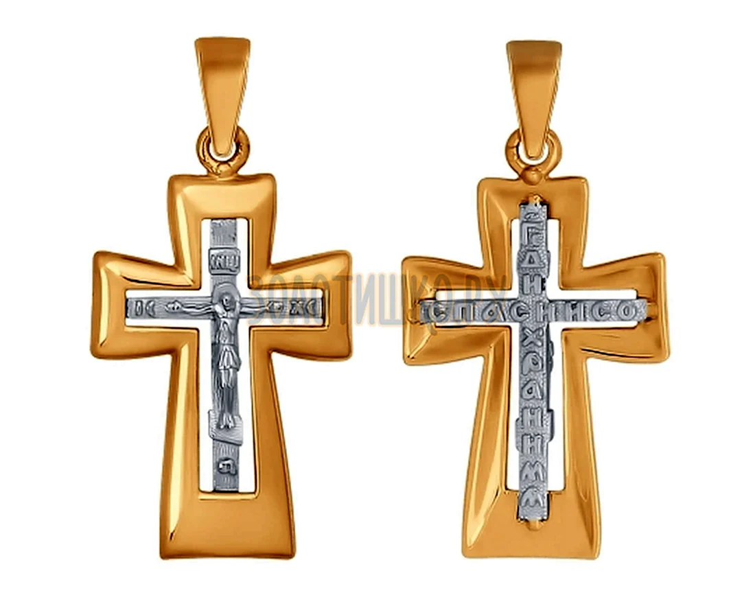 SOKOLOV крест из комбинированного золота 121338