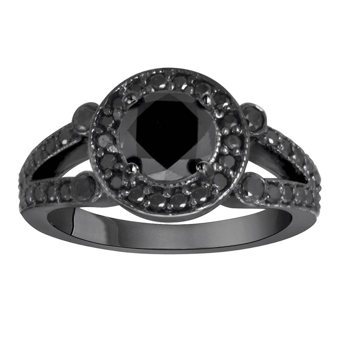 Старинное кольцо с чёрным бриллиантом