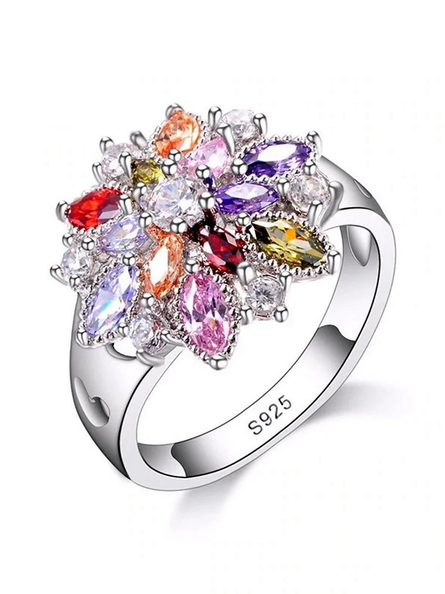Свадебные кольца с камнями цветными