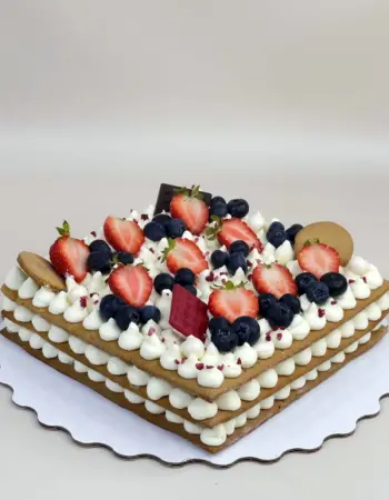 Торт квадратные с желированными фруктами оригинальные