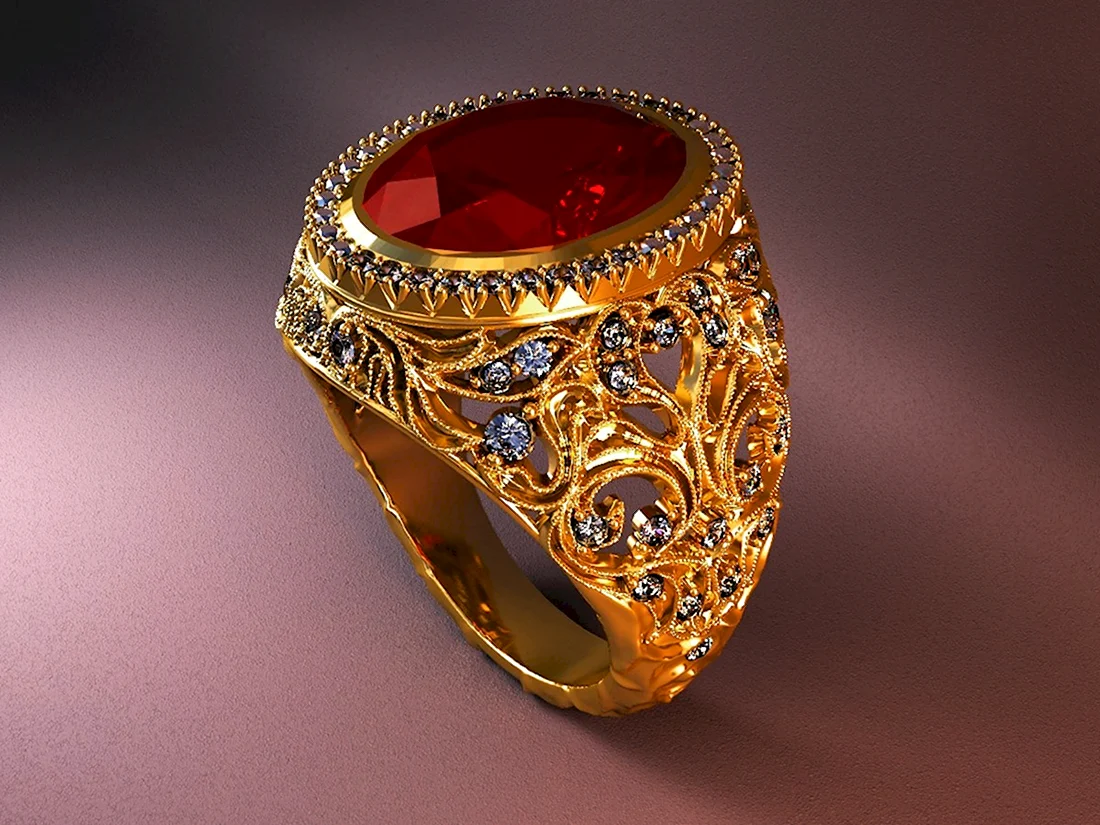 Царский перстень Рубин золото