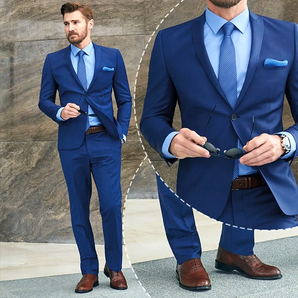 Туфли под синий костюм мужские
