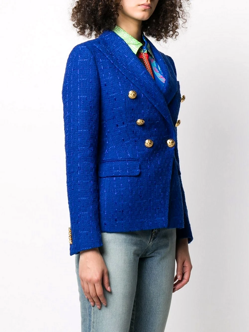 Твидовый пиджак Zara синий