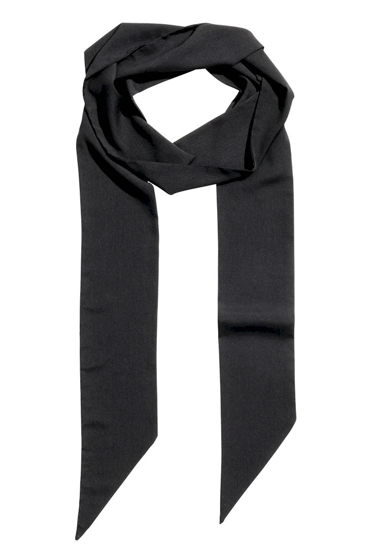 Узкий черный шарф