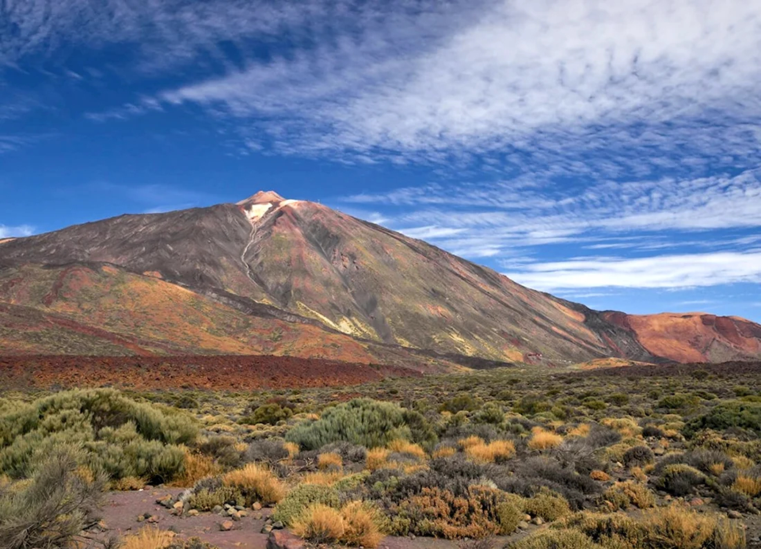 Высота вулкана Тейде на Тенерифе