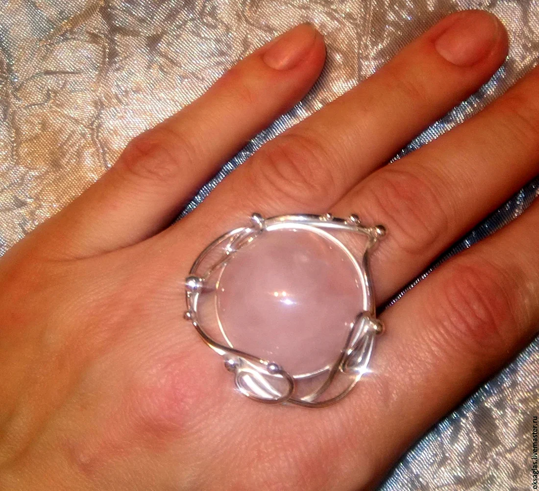 Yaffo кольцо с розовым кварцем sae1080