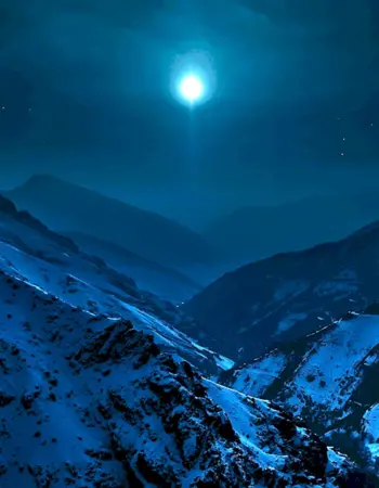 Зимние горы ночью