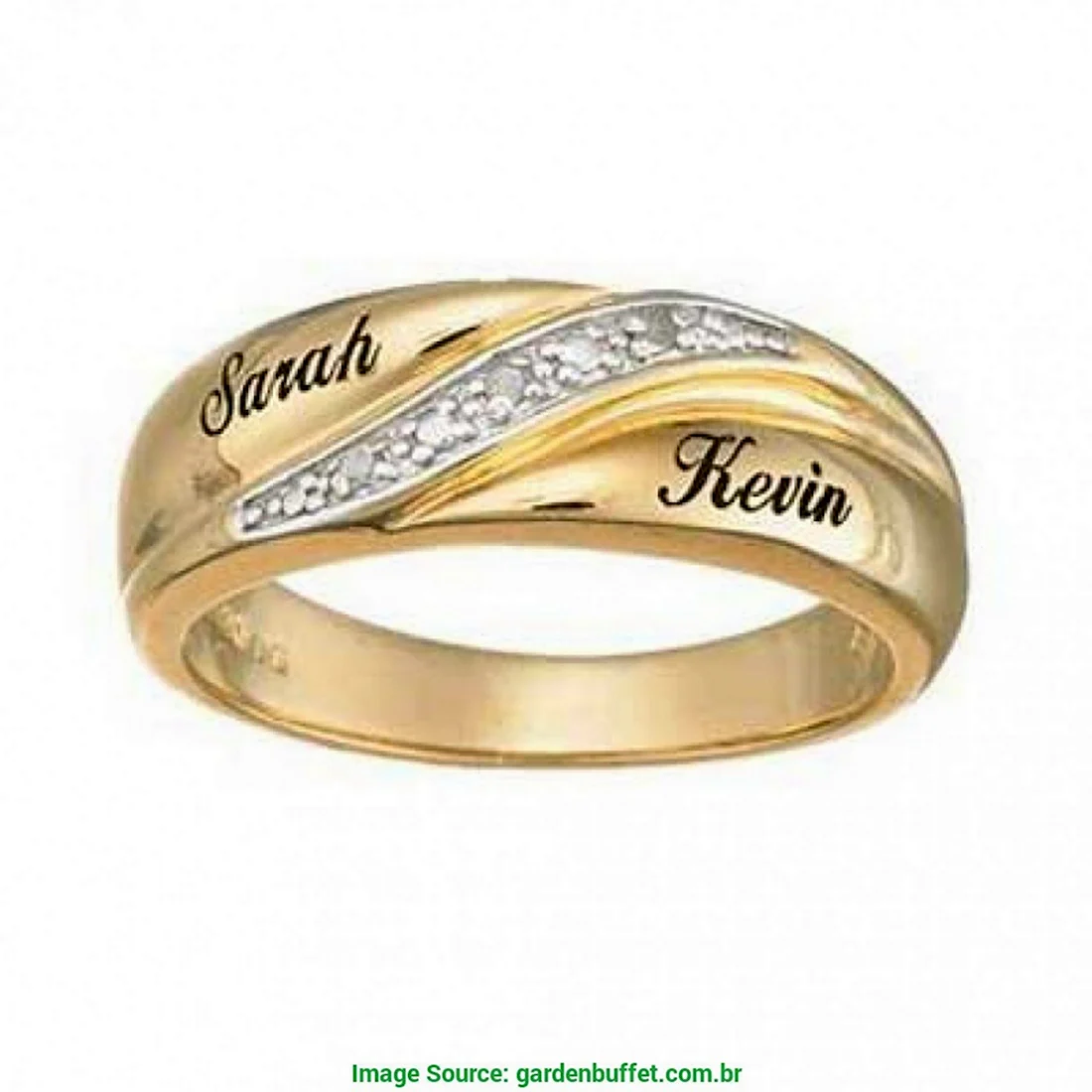 Золотое кольцо именное женское
