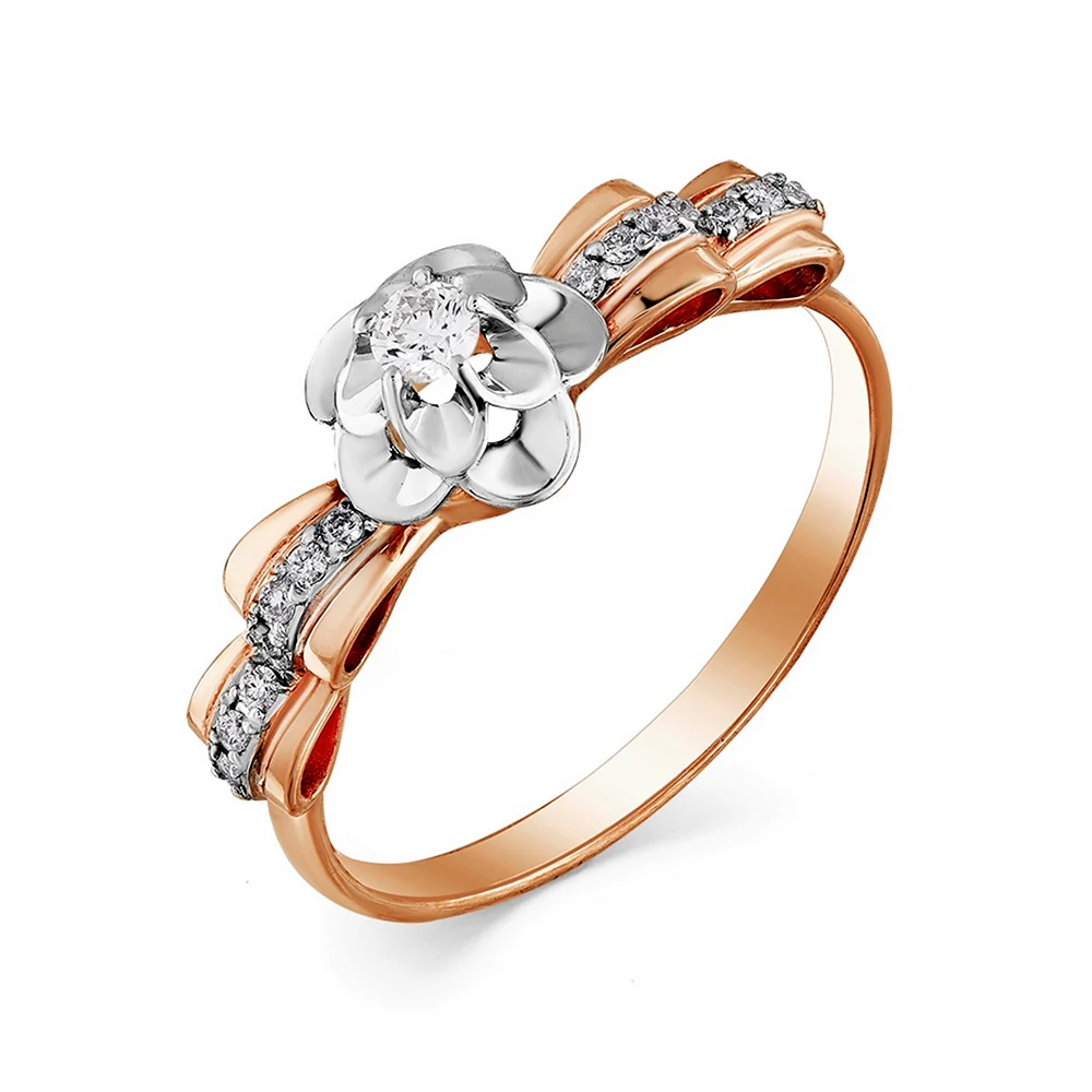 Золотое кольцо с бриллиантами золото 585